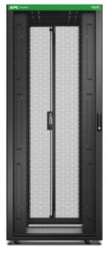 APC Easy Rack 800mm/42HE/1200mm mit Dach, Rollen, Füßen und 4 Halterungen, ohne Seitenteile, Boden, schwarz (ER8220)