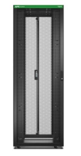 APC Easy Rack 800mm/48HE/1200mm mit Dach, Rollen, Füßen und 4 Halterungen, ohne Seitenteile, Boden, schwarz