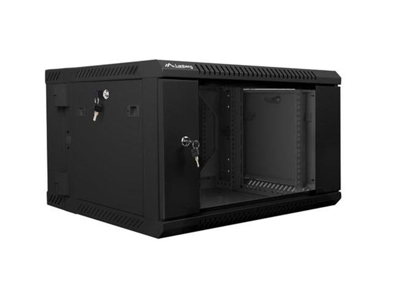 Lanberg WF02-6606-10B Rack Cabinet 19" Double Section Wall Mount 6U 600x600mm (Flat Pack)) Black
