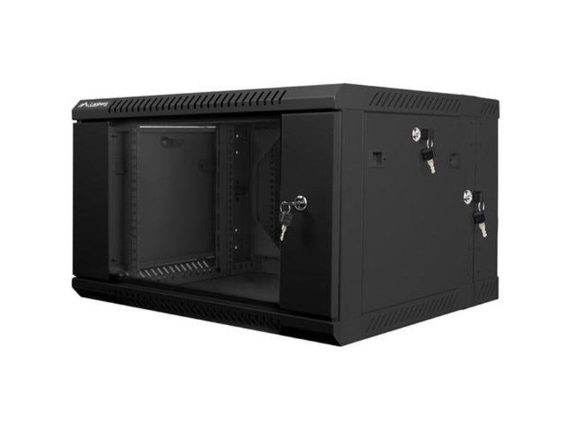 Lanberg WF02-6606-10B Rack Cabinet 19" Double Section Wall Mount 6U 600x600mm (Flat Pack)) Black