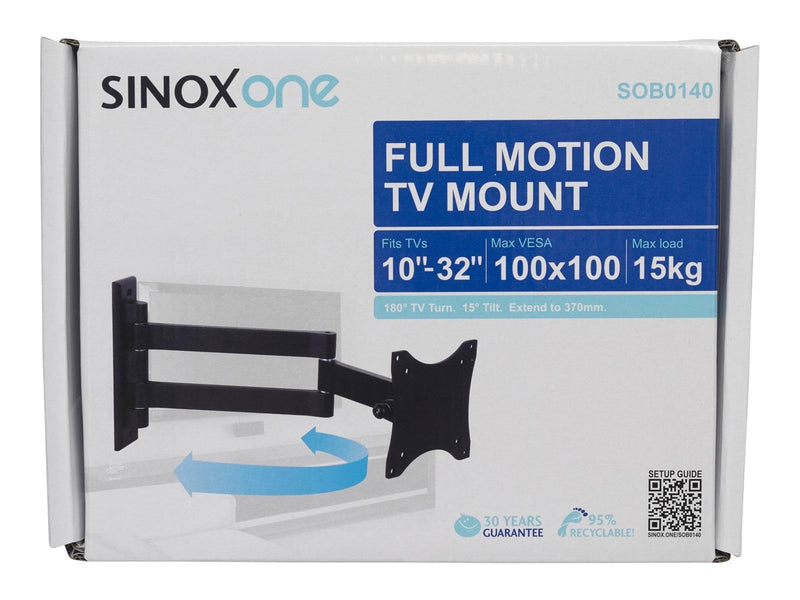 Sinox  One TV Wall Mount. 13"-26". Black