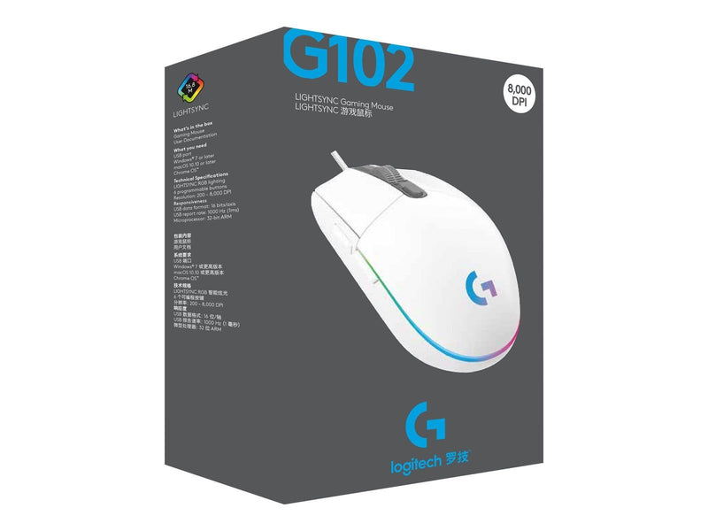 Logitech G102 LIGHTSYNC - White - Maus (Weiß)