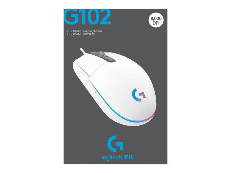 Logitech G102 LIGHTSYNC - White - Maus (Weiß)