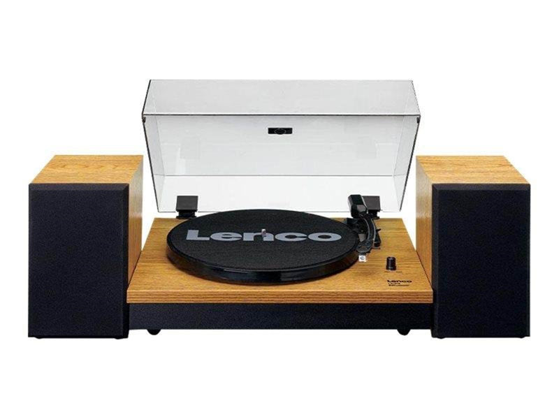 Lenco LS-300WD - Record Player with Bluetooth® and two separate speakers - Wood - Plattenspieler Braun