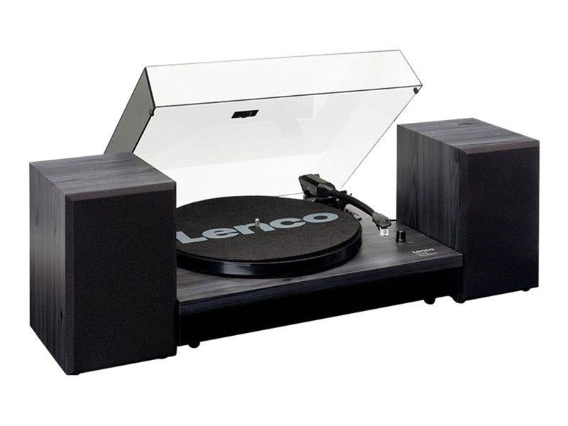 Lenco LS-300WD - Record Player with Bluetooth® and two separate speakers - Black - Plattenspieler Schwarz