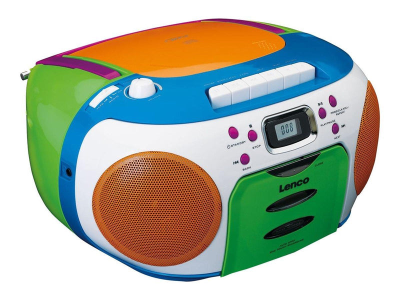 Lenco SCD-971 - Portable FM radio CD/Cassette player - Multi colour - FM - Stereo