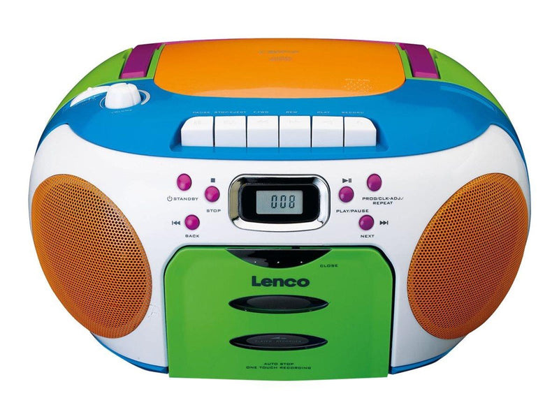 Lenco SCD-971 - Portable FM radio CD/Cassette player - Multi colour - FM - Stereo