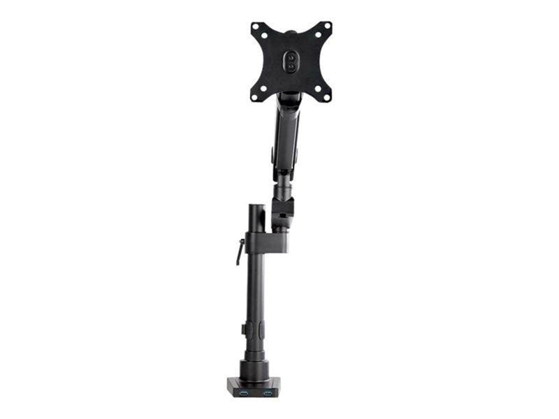 StarTech.com Desk Mount Monitor Arm with 2x USB 3.0 ports - Full Motion Single Monitor Pole Mount up to 34" VESA Display - C-Cla