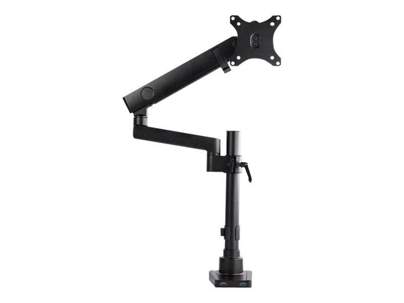 StarTech.com Desk Mount Monitor Arm with 2x USB 3.0 ports - Full Motion Single Monitor Pole Mount up to 34" VESA Display - C-Cla