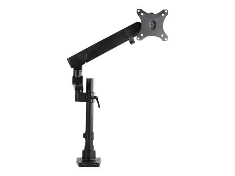 StarTech.com Desk Mount Monitor Arm with 2x USB 3.0 ports - Full Motion Single Monitor Pole Mount up to 34" VESA Display - C-Cla