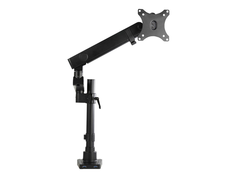 StarTech.com Desk Mount Monitor Arm with 2x USB 3.0 ports - Full Motion Single Monitor Pole Mount up to 34" VESA Display - C-Cla