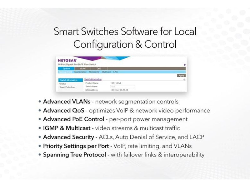 Netgear GS110TPv3 8-Port Gigabit PoE+ Ethernet Smart Switch with 2 SFP Ports and Cloud Management