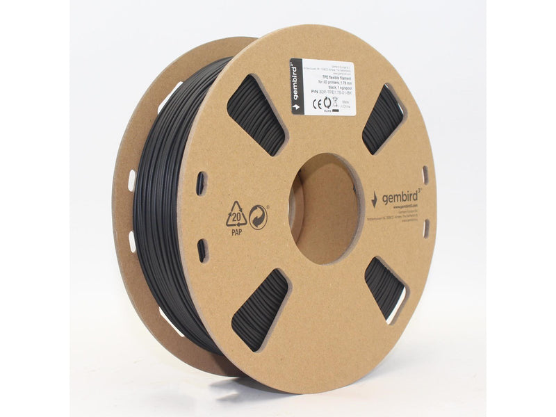 Gembird TPE-Filament - Schwarz - 1.75mm ø - 1 kg