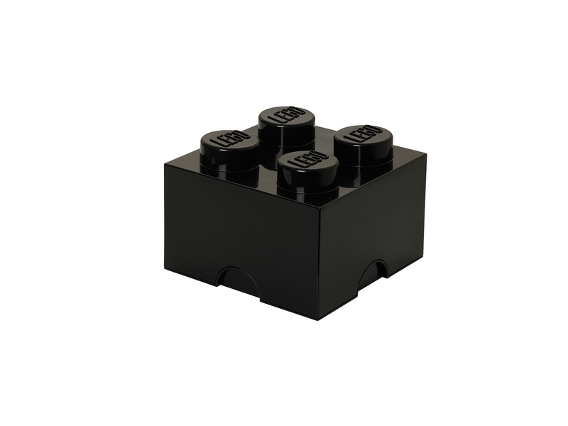 LEGO Aufbewahrungsstein, 4 Noppen, schwarz