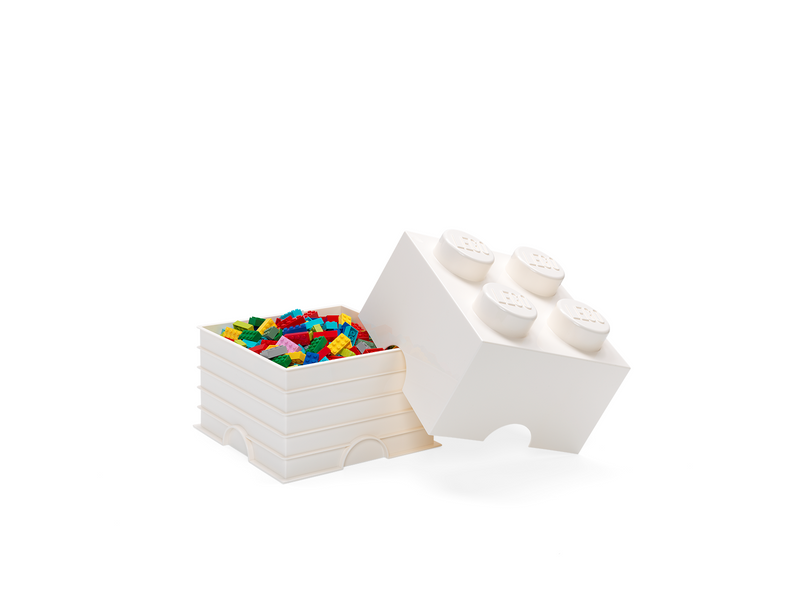 LEGO Aufbewahrungsstein, 4 Noppen, weiß