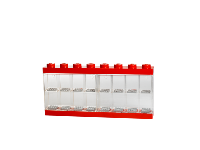 LEGO Minifiguren-Schaukasten für 16 minifiguren, rot