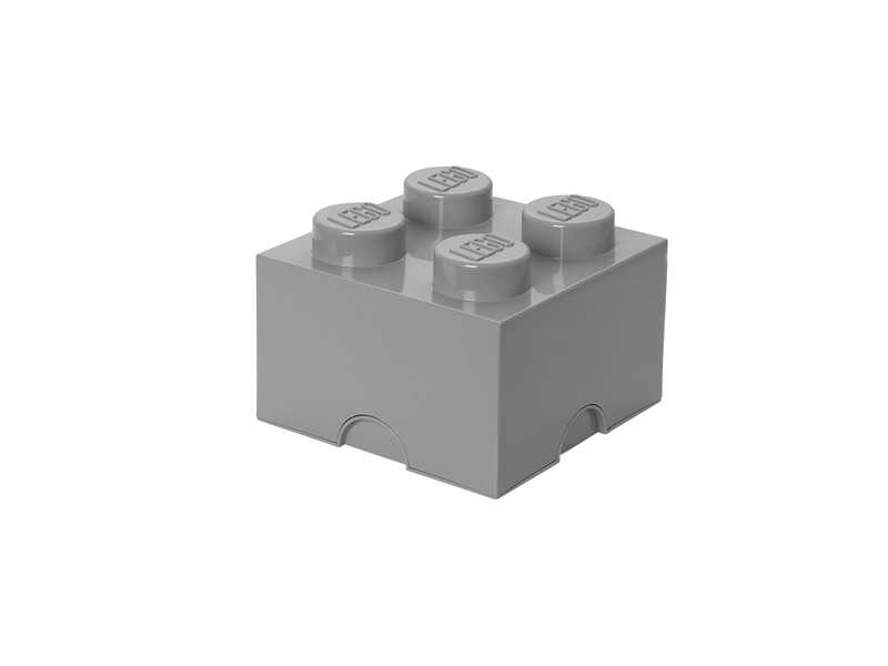 LEGO Aufbewahrungsstein, 4 Noppen, grau