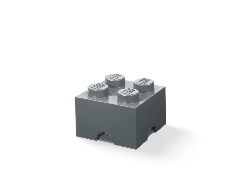 LEGO Aufbewahrungsstein, 4 Noppen, dunkel grau
