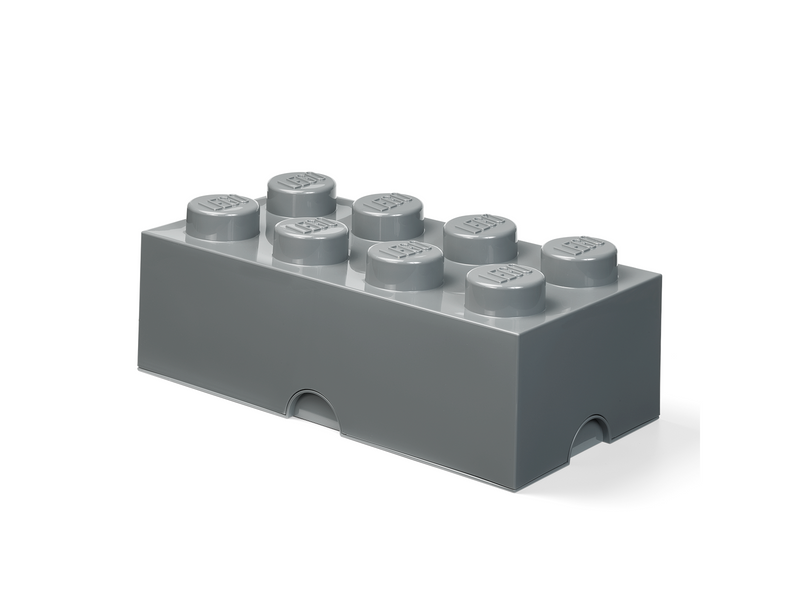 LEGO Aufbewahrungsstein, 8 Noppen, dunkel grau