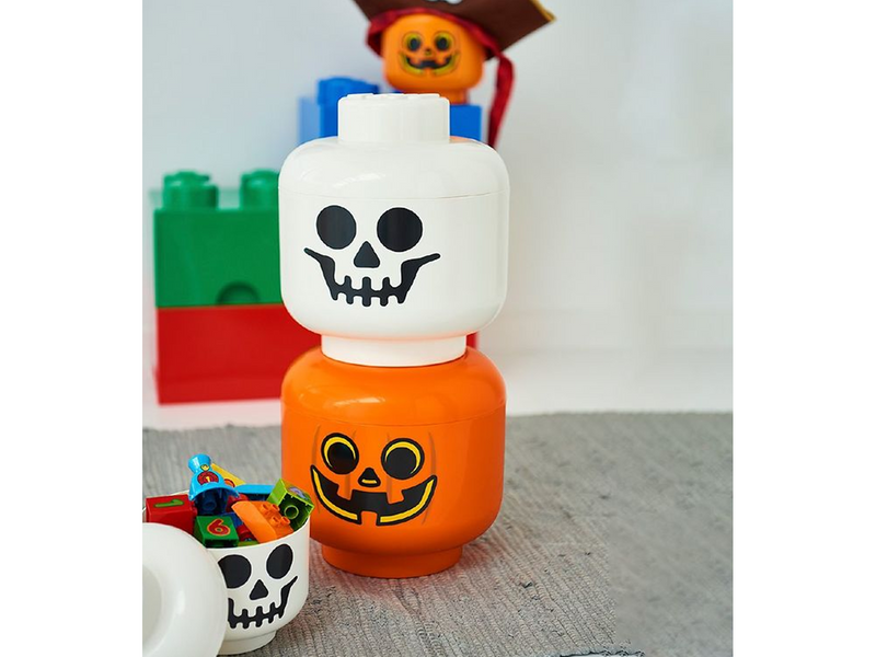 LEGO Aufbewahrungskopf Klein,  Gelb, Skelett