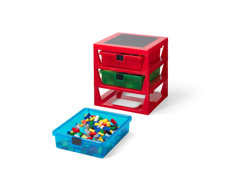 LEGO 3-Schubladen-Regal, rot