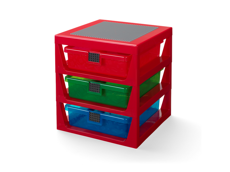 LEGO 3-Schubladen-Regal, rot