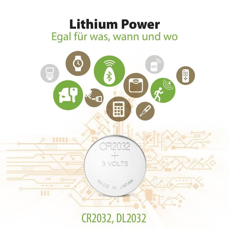GP Knopfzellen CR2032 3,0 V - 5 Stück