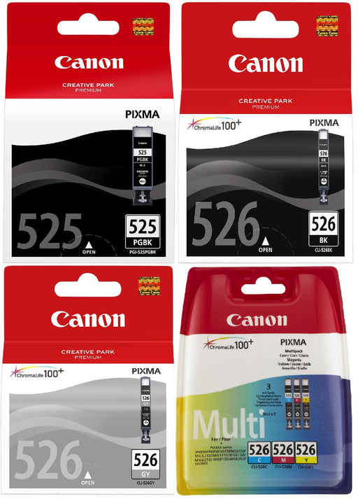 Canon Original CLI-526 + PGI-525 Druckerpatronen 6erMultipack - BK/C/M/Y/GY/BK 5x9ml / 1x19ml