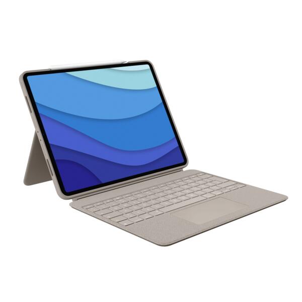 Logitech Combo Touch Tastatur und Foliohülle mit Trackpad sand