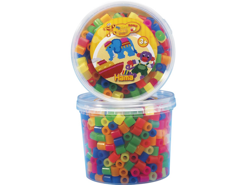 Hama Ironing beads Maxi in Tub-Neonmix 600 pcs