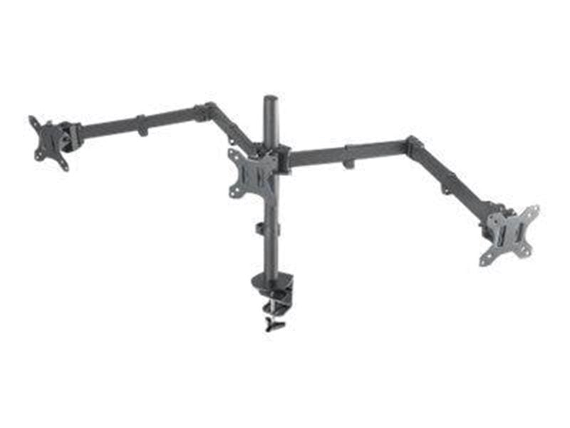 IC INTRACOM Manhattan Monitor Triple Desk Mount (clamp) 3 screens 10-27" Vesa 75x75 to 100x100mm 3 pivots (full motion) Height u