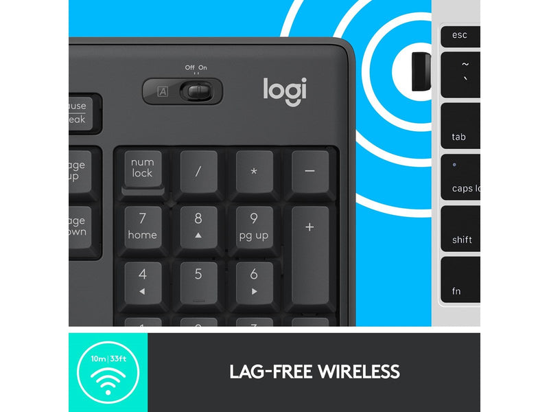 Logitech MK295 Silent Wireless Combo - Off White - US - Tastatur & Maus Set - Englisch - US - Silber