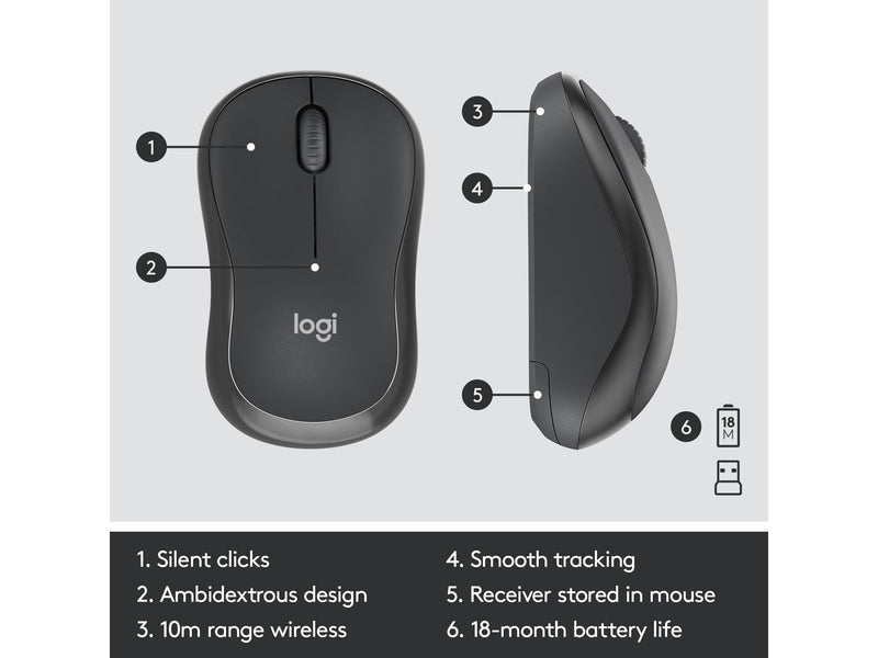 Logitech MK295 Silent Wireless Combo - US - Tastatur & Maus Set - Universal - Schwarz