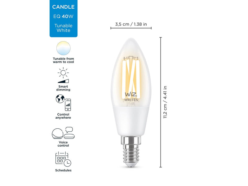 WiZ Filament candle E14 clear
