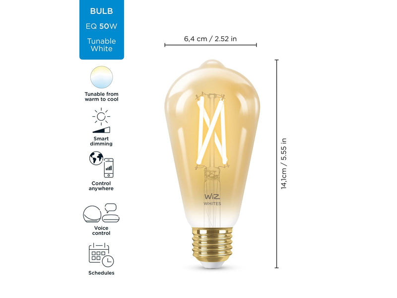 WiZ Filament Edison ST64 E27 amber