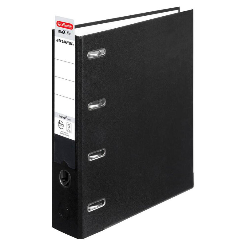 herlitz maX.file protect Doppelordner 2 x A5 quer Karton 7,0 cm - schwarz