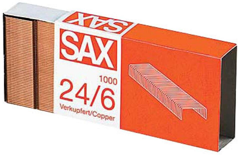 SAX Heftklammern 24/6 verkupfert - 1.000 Stück
