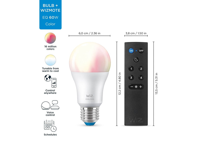 WiZ Standard E27 bulb 2-pack + mote