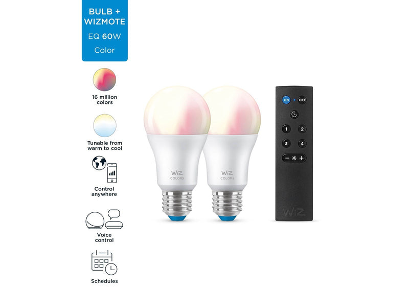 WiZ Standard E27 bulb 2-pack + mote