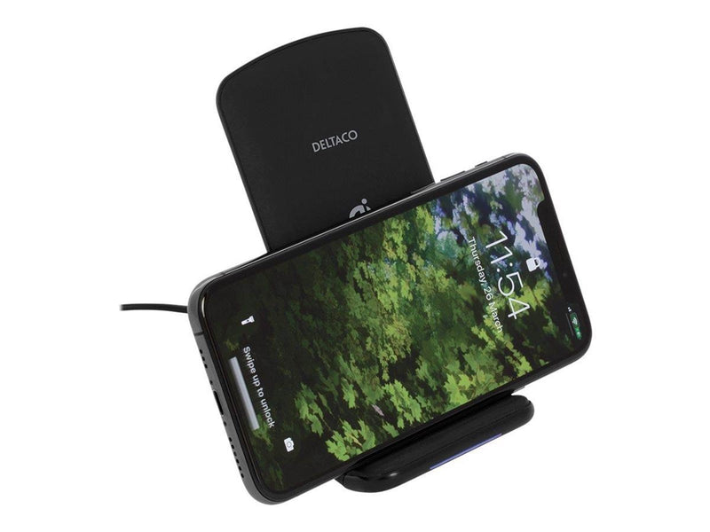 Deltaco Wireless charging stand 10 Watt 1.2 A black