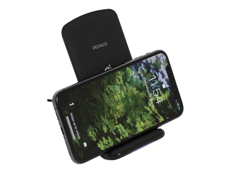 Deltaco Wireless charging stand 10 Watt 1.2 A black