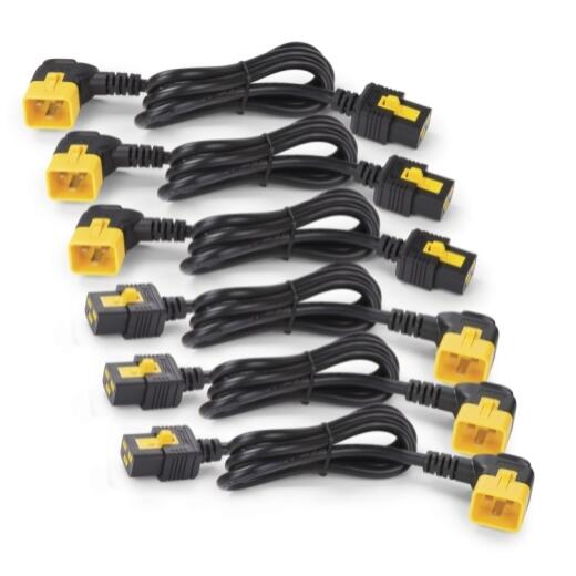 APC AP8712R Stromkabel-Set (6 Stück), mit Verriegelung , von C19 auf C20 (90 Grad), 0,6 m