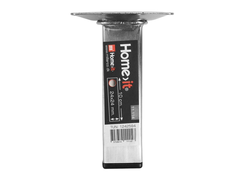 Homeit Table leg 10cm 24 x 24mm - brushed steel