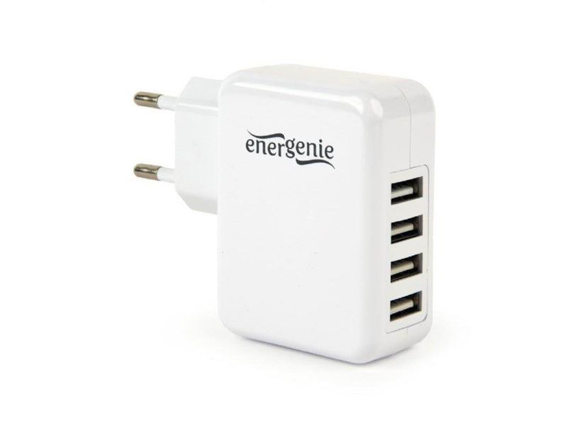 Gembird Universal USB charger 4 ports - 3.1 A - White