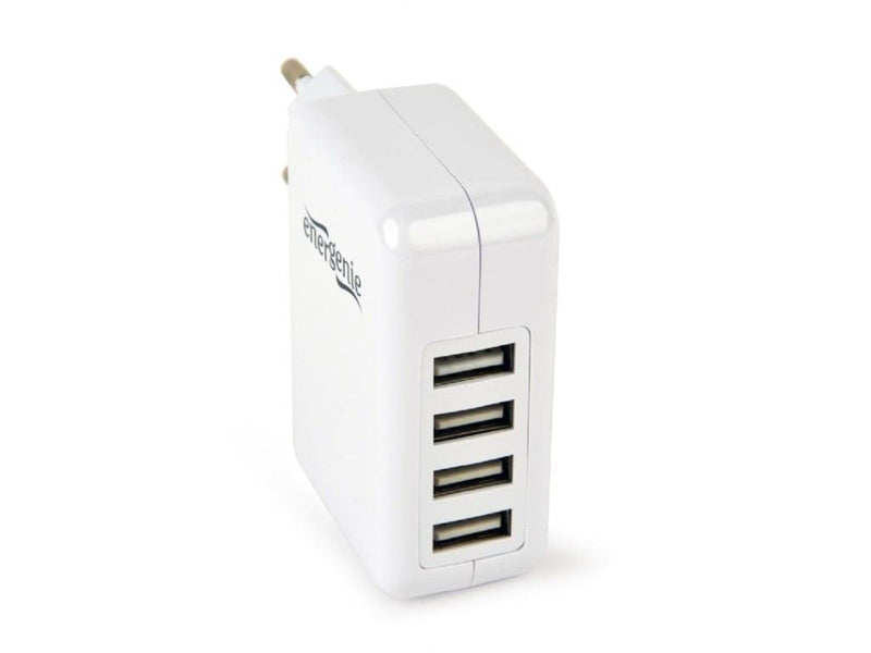Gembird Universal USB charger 4 ports - 3.1 A - White