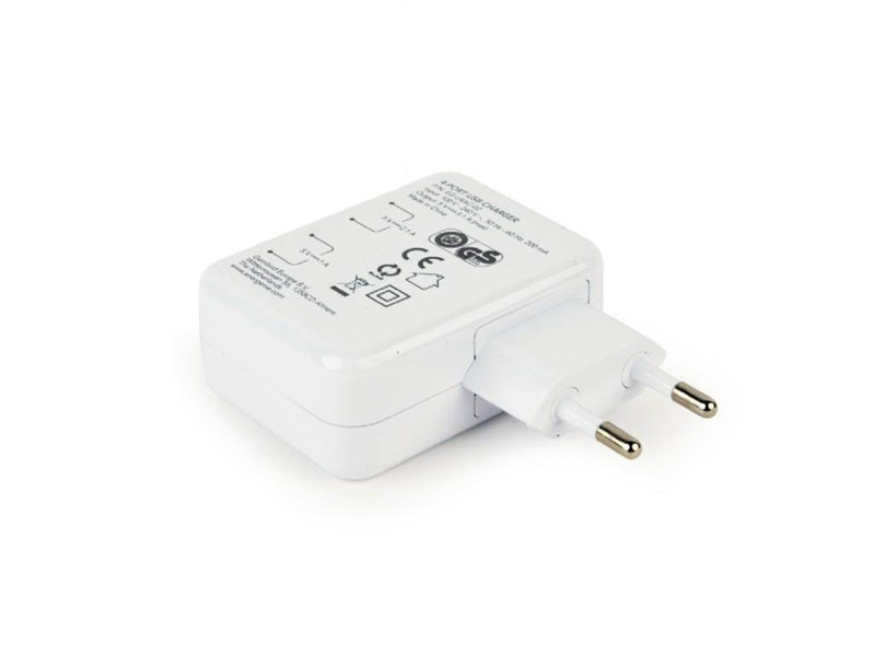 Gembird Universal USB charger 4 ports - 3.1 A - White