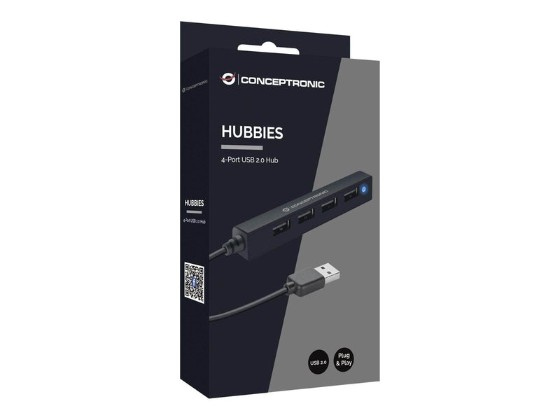 Conceptronics HUBBIES HUBBIES05B USB-Hubs - 4 - Schwarz