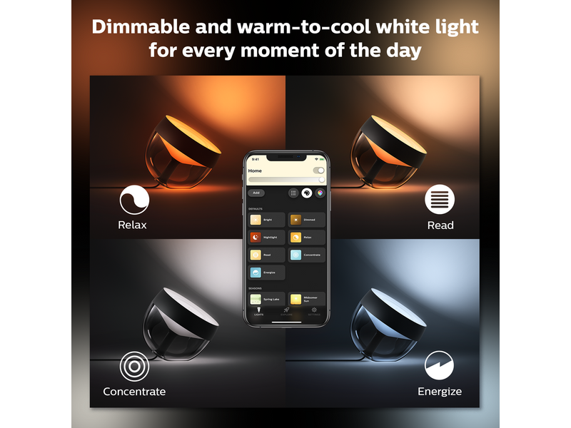 Philips Hue Iris Tragbare Tischleuchte - BT - Schwarz