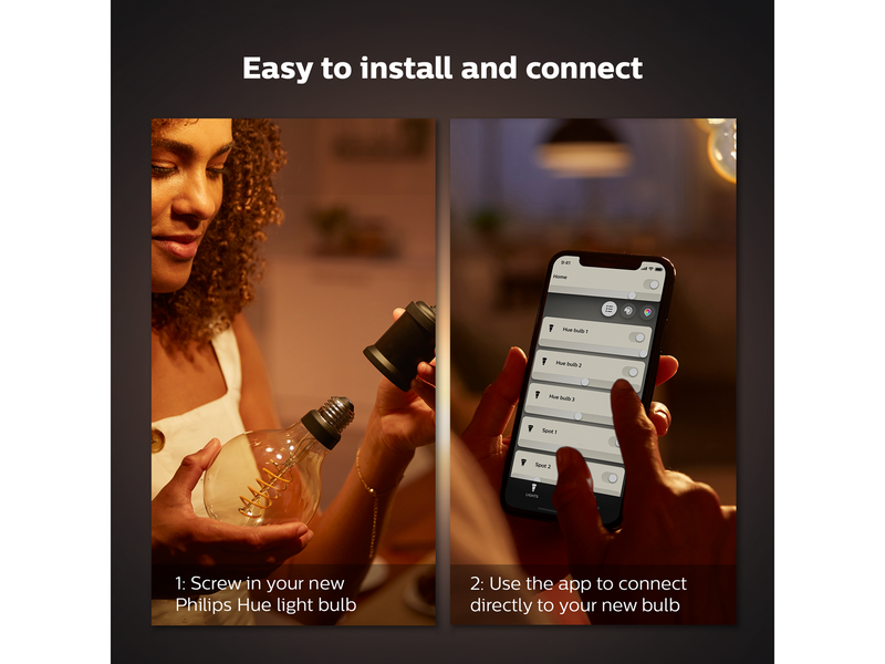 Philips Hue White Filament G125 E27 Globe Bulb - BT