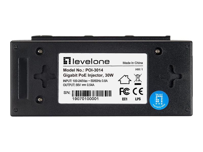 LevelOne POI-3014 Gigabit PoE Injector PSE 30W